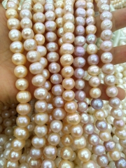 9-12mm genuine peach White pearl  jewelry ,freshwater pearl Necklace baroque beads full strand 16inch