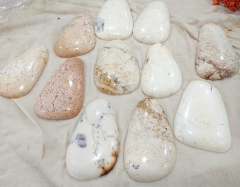 40-80mm natural white  turquoise slab freeform  Drop Marble cabochon beads   marble veins stone DIY 5pcs