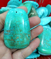 Drilled--40x60mm tibetan Turquoise  Slab recangle  charm pendant jewelry focal  1pcs