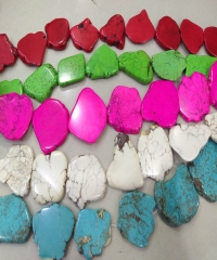 20 to 55mm Assorted turquoise stone freeform slab nugget Magnesite  beads pendant belts focal  16" strand
