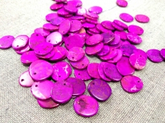 24pcs Fuchsia Pink  Turquoise  Slab Oval bead clip on charm pendant, fits link charm bracelet 13-18mm