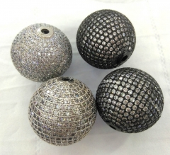 25mm to 6mm Round ball CZ micro pave Magnetic Jewelry loose beads for earrings pendant  DIY 1pcs