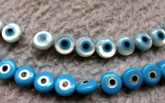 Wholesale 50pcs Mother Of Pearl Evil Eye Beads, Double Sided round cabochon 4 5 6 7 8 10 12mm Evil Eye Jewelry, DIY Jewelry Supply