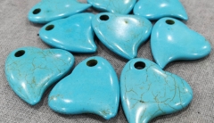 Large Hole-6pcs 40mm  tibetan Turquoise heart  charm pendant jewelry focal