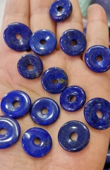Genuine Lapis (Natural)  GEM 18mm A Grade Donut Circle Blue Lapis lazulie Gemstone  for Jewelry Making earrings-pendant