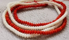 Red Coral  rondelle beads 3X4mm  16inch - Red Pink White Orange Loose bead   for necklace-bracelet-earrings