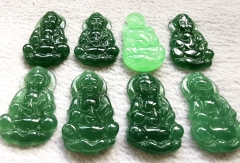 Top drilled --40mm(1.6") Canadian Jade Thai Buddha Carving -Natural Green Jade carving, Jade Buddha Pendant -cabochon