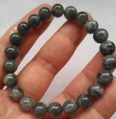 4-12mm Genuine Labradorite  bracelet 8inch- elastic bracelet - round loose beads  jewelry gift