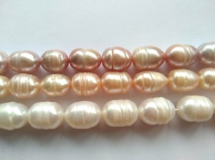 9-12mm genuine peach White pearl  jewelry ,freshwater pearl Necklace baroque beads full strand 16inch