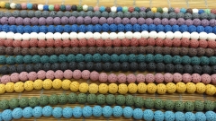 100pcs Natural Lava Rock Beads Mixed Color round ball Volcanic Jewelry for necklace-bracelet-earrings DIY