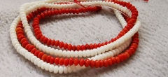 Red Coral  rondelle beads 3X4mm  16inch - Red Pink White Orange Loose bead   for necklace-bracelet-earrings