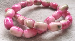 ruby pink red cherry  jade jewelry barrel drum rice 12x16mm  loose beads Amber-green-cherry -pink-red- blue  Necklace 16inch