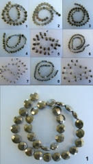 Natural Pyrite Beads Strands, Flat Round, Faceted, Heart, Faceted Square, Drop, Round Nugget. Strand,