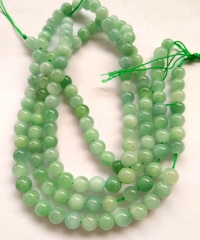 Genuine jadeite Nephrite Jade, round ball  green  jade bead , 6mm, 8mm, 10mm 12mm 14mm  for bracelet-necklace -earrings stone 16inch