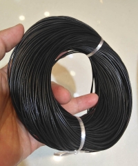100M Black jet Leather Cord Round Leather Cording, Black Leather Cord, Necklace Cord,1mm 2mm Leather for Bracelet, Jewelry Supplies