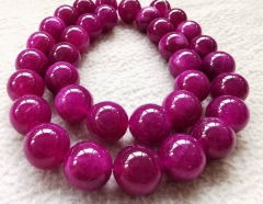 Rose Purple Cherry red jade CrystaL   round beads 16inch  6mm 8mm 10mm 12mm