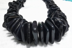 17inch --black jet --Rainbow-  Blue Turquoise Magnesite Drilled slab Slice Loose Beads Jewelry,Raw Spacer Slab Beads  12-25mm Necklace