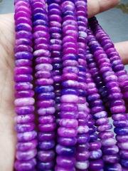 Purple cherry Fushisia red Rondelle Jade, Emerald Green Jade 16" full strand   rondelle heishi wheel abacus loose beads 6mm 8mm 10mm