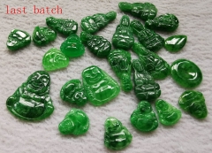 Last stock --4pcs Green Canadian Jade Smile Buddha Carving bead -Natural Green Jade carving, Jadeite  Buddha Pendant -cabochon