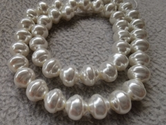 8mm 10mm 12mm  White Antique Pearl Pearly Bicone Round  Lantern Beads 16inch full strand