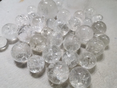 LOT 5pcs Genuine Rock Quartz -Clear white-rose quartz genuine round Sphere   Healing Stone Gemstone cabochon 20-50mm