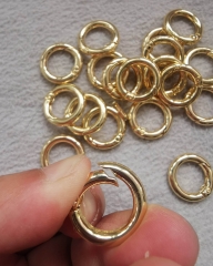 10pcs- Spring Gate Ring, Push Gate ring, 12mm 18mm 25mm Round Circle Ring, Charm Holder 18K Gold Filled Clasp for Charm Holder Connector