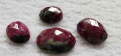 Last batch 4pcs Genuine Ruby Cabochons - Rare  Ruby -epidote ova egg  faceted cabs gemstone 8-16mm