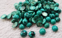 24pcs Green Tibetant Turquoise Bead 6mm-  round ball stabilized Turquoise  stone  cabochon DIY