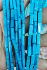 Beauty sleeping blue  turquoise beads bar cube cylinder brick  loose beads 5x14mm 16inch For earrings-necklace-bracelet charm bead