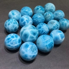 16mm to 30mm Genuine Larimar Cabs Round Dolphin color stone, AAA quality blue pectolite,Round Ball sphere  loose larimar pendant gemstones
