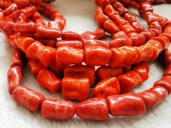 Raw Oranger Red coral jewelry Natural Sponge Coral Beads Nunggets bamboo tube  16inch  sea coral  loose bead for jewelry making