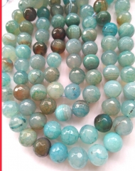 Natural agate royal blue onyx Beads faceted  round beads 16inch  , 6mm, 8mm, 10mm 12mm for bracelet-necklace -earrings stone