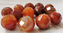 30mm(1.2") agate gergous faceted round ball red onyx  beads for jewelry making