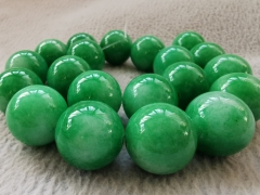 Large 20mm to 4mm  Natural jade -jadeite  bracelet Ball  round dark green-lite green loose bead for bracleet-necklace-earrings