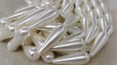 30x10mm Bridal earrings pearl drop earrings wedding --Long Drop  3D pearl  Pendats beads long dangle 16inch