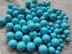 20pcs Sleeping Beauty Turquoise Cabochon Round ball disco spacer beads blue-green Arizona TURQUOISE 4mm to 12mm Loose Smooth polished gemstone