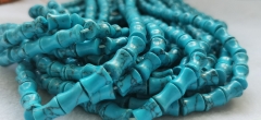 40PCS Blue Turquoise Bamboo Shape Beads 10X8mm 16 inch Strand Turquoise Bar Shape Bead  Jewelry Making  cube cylinder column bar beads
