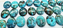 AAA Grade --Large 40X30x8mm Natural turquoise cabochon - calibrated flat back oval gemstone Pendant Focal Rings bead  for making Jewelry