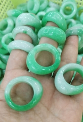 Large   Natural Jade /Jadeite man woman Narrow Band Ring 7mm - Ring - Jade Ring - Natural Jade Rings US 8-11us
