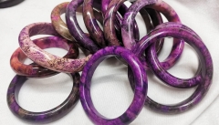 Large Gemstone Sugilite purple -Round  Bangle Bracelet Lady bracelet Hand carving 58-66mm