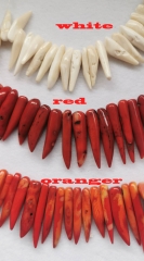 12pcs Red coral horn pendant, red coral horn, pendant horn ,White Coral bamboo coral tree  oranger coral Focal Bead  Pendants jewelry making
