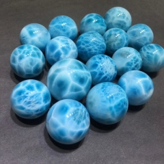 6mm to 30mm Genuine Larimar Cabs Round Dolphin color stone, AAA quality blue pectolite,Round Ball sphere  loose larimar pendant gemstones