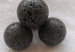 2pcs Large Natural Lava Beads white  Volcanic Rock Beads  40-55mm Black Jet Lava Rock Jewelry Beads Round ball disco sphere