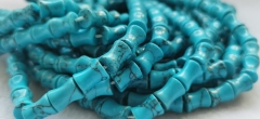 40PCS Blue Turquoise Bamboo Shape Beads 10X8mm 16 inch Strand Turquoise Bar Shape Bead  Jewelry Making  cube cylinder column bar beads