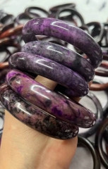 AAA Gemstone Sugilite purple -Round  Bangle Bracelet Lady bracelet Hand carving 56-66mm for jewelry gift