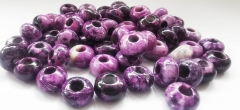 20pcs Puprle Charoite rondelle Abacuse 14x10mm  Large Hole Gemstone Sphere Ball Round Beads Natural Gemstone Beads Jewelry Making Supplies