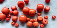 AAA 10Pcs Oranger  red coral jewelry drum barrel rice oval egg  AKA coral  loose bead for jewelry making