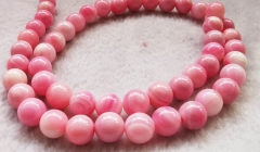 20strands  Natural Queen Conch Shell, 6mm8mm pink Shell Disco Round  Ball Smooth Looe Gemstone Beads