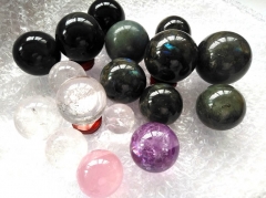 Rock Quartz -Clear white-rose quartz genuine labradorite  Stone Sphere   Healing Stone Gemstone cabochon  1pcs 20-100mm(4")