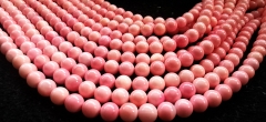 20strands  Natural Queen Conch Shell, 6mm8mm pink Shell Disco Round  Ball Smooth Looe Gemstone Beads